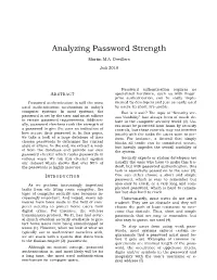 Analyzing Password Strength