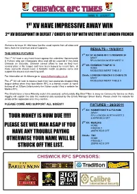 Chiswick RFC Times ISSUE 10 - 22/2/2011