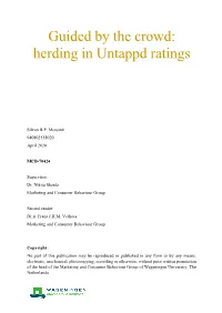 Herding in Untappd Ratings