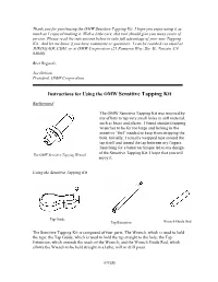 Instructions for Using the OMW Sensitive Tapping Kit