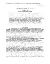 Learning Environment: an Overview