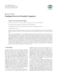 Pointing Devices for Wearable Computers