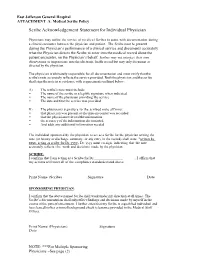 Scribe Acknowledgement Statement for Individual Physician