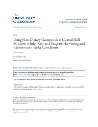Using Non-Dietary Gastropods in Coastal Shell Middens to Infer Kelp and Seagrass Harvesting and Paleoenvironmental Conditions Amira F