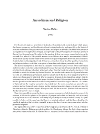 Anarchism and Religion