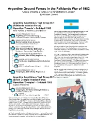 Argentine Ground Forces in the Falklands War of 1982 Orders of Battle & TO&Es V1.3 for Battlefront: Modern by R Mark Davies