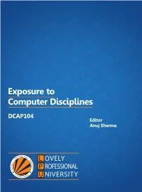 Exposure to Computer Discipline (104)