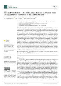 External Validation of the IOTA Classification in Women With