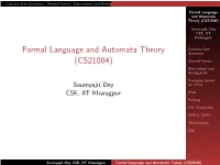 Formal Language and Automata Theory (CS21004)