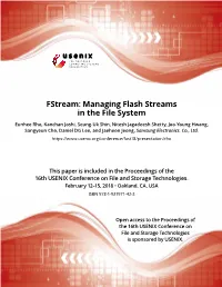 Fstream: Managing Flash Streams in the File System