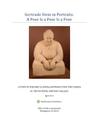 Gertrude Stein in Portraits: a Pose Is a Pose Is a Pose