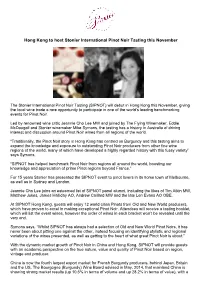 Hong Kong to Host Stonier International Pinot Noir Tasting This November