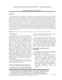 Measuring Water Conflict Potential : a Basic Principles
