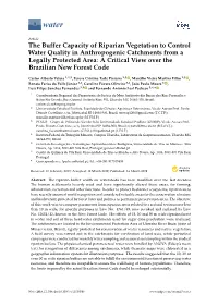 The Buffer Capacity of Riparian Vegetation to Control Water Quality