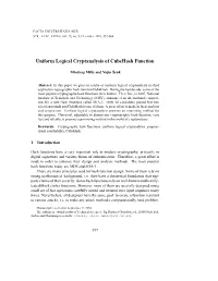 Uniform Logical Cryptanalysis of Cubehash Function