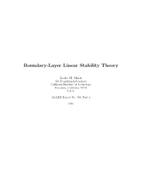 Boundary-Layer Linear Stability Theory