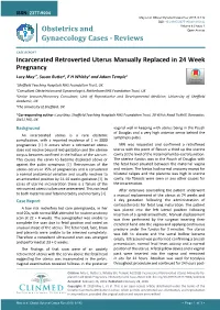 Incarcerated Retroverted Uterus Manually Replaced in 24 Week