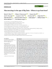Macroecology in the Age of Big Data &#X2013