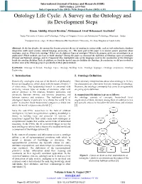 Ontology Life Cycle: a Survey on the Ontology and Its Development Steps