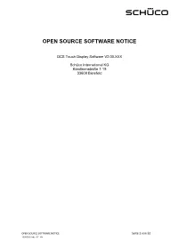 Open Source Software Notice