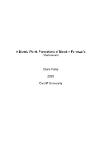 Perceptions of Blood in Ferdowsi's Shahnameh Clare Parry 2020