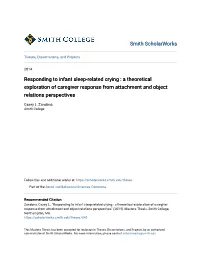 Responding to Infant Sleep-Related Crying : a Theoretical Exploration of Caregiver Response from Attachment and Object Relations Perspectives
