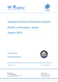 Situation Analysis Preliminary Report Floods in Khartoum, Sudan August