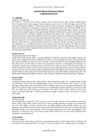 Adventures in Film Music Redux Composer Profiles