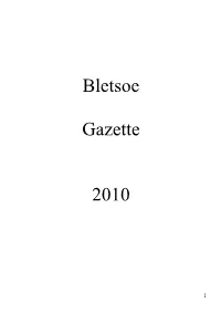 Bletsoe Gazette 2010 Editor