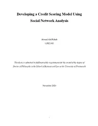 Developing a Credit Scoring Model Using Social Network Analysis