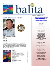 GUEST of HONOR and SPEAKER Hon. RODRIGO R. DUTERTE