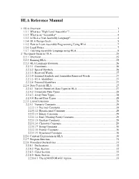 HLA Reference Manual