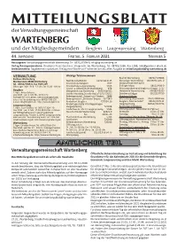 Mitteilungsblatt Nummer 5 Vom 05.02.2021