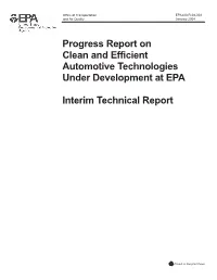 Progress Report on Clean and Efficient Automotive Technologies Under Development at EPA