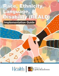 Race, Ethnicity, Language, and Disability (REALD) Implementation Guide Contents