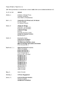 Repertoire List