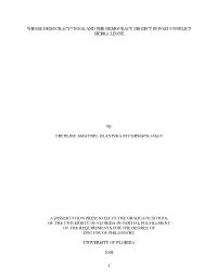 Whose Democracy? Ngos and the Democracy Project in Post-Conflict Sierra Leone