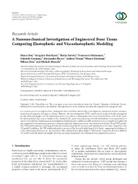 A Nanomechanical Investigation of Engineered Bone Tissue Comparing Elastoplastic and Viscoelastoplastic Modeling
