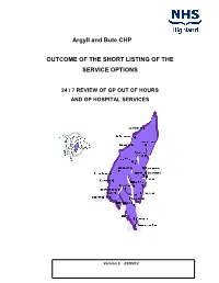 Argyll and Bute CHP OUTCOME of the SHORT LISTING