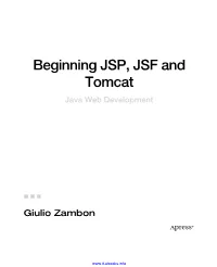 Beginning JSP, JSF and Tomcat Java Web Development