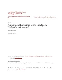 Creating and Enforcing Norms, with Special Reference to Sanctions Eric B
