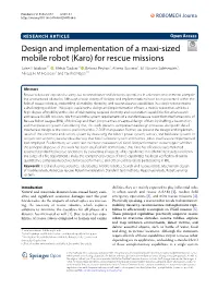 Design and Implementation of a Maxi-Sized Mobile Robot (Karo) For