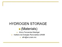 Hydrogen Storage Overview