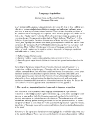 Language Acquisition