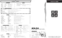 Lunch Menu Take out Menu