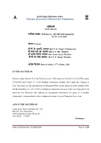 Order in Petition No. 181/MP/2020 Page 1 of 28 नईदिल्ली NEW DELHI
