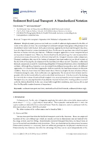 Sediment Bed-Load Transport: a Standardized Notation