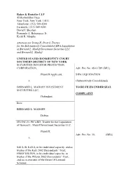 Sipc Vs Madoff, Katz, Wilpon