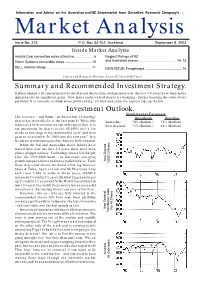 Summary and Recommended Investment Strategy. Investment