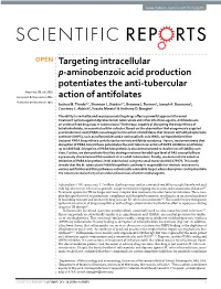 Targeting Intracellular P-Aminobenzoic Acid Production